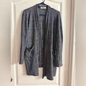 Haptics By Holly Harper Women’s Blue Open Front Cardigan Sz L. Jan-109